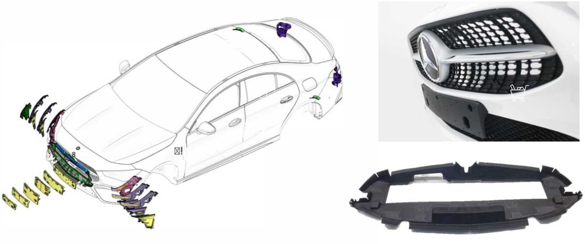 Mercedes CLA lökhárító alkatrészek.